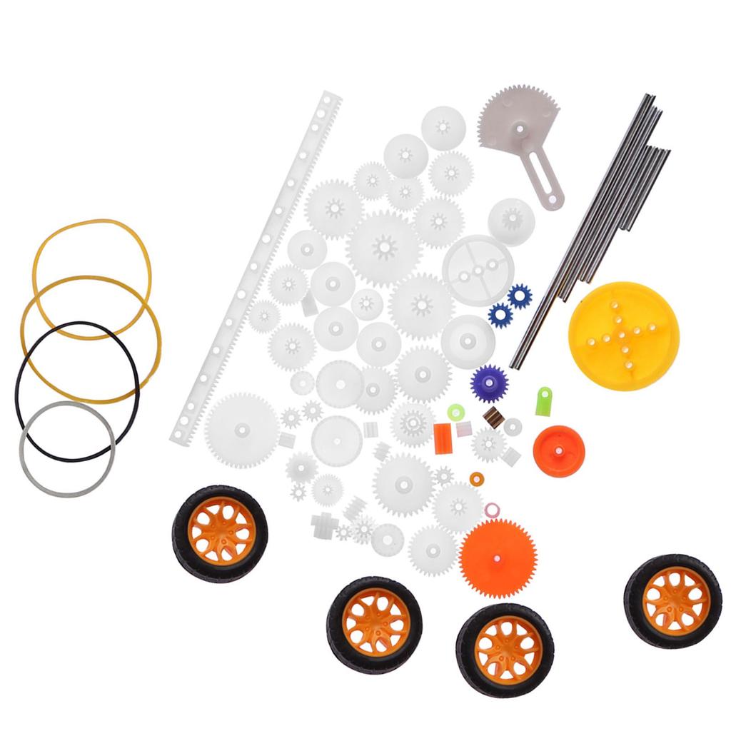 78 шт. Пластиковые шестерни, шкивы, ремень, червячная рейка, наборы шестерен, вал, ремень, набор для самостоятельного изготовления, аксессуары
