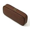LOONLOON 664 Wood Pencil Large Wood Grain Case, Brown, Capacity, Stylish, Two-story, Multi-functional,