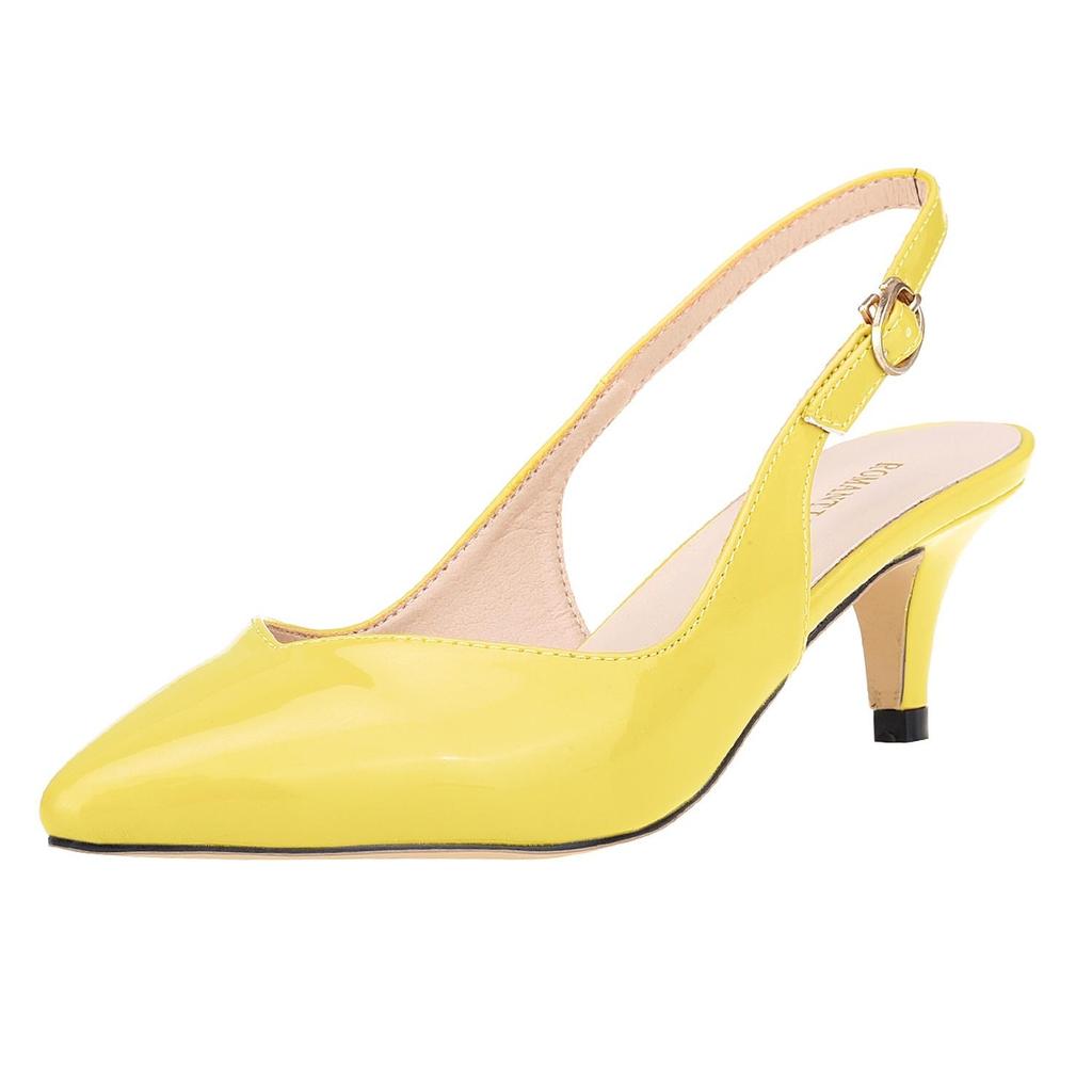 Women's 50mm Pointed Toe Buckle Sandals Slingback Pumps High Heels Kitten Heel Party Wedding Dress Comfortable Shoes Shoe