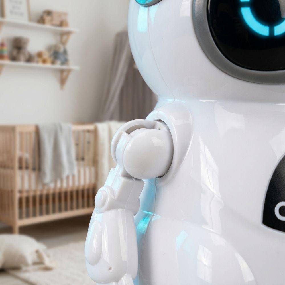 Plastic Pocket Robot White Interactive Robot Portable Talking Robot For Adults
