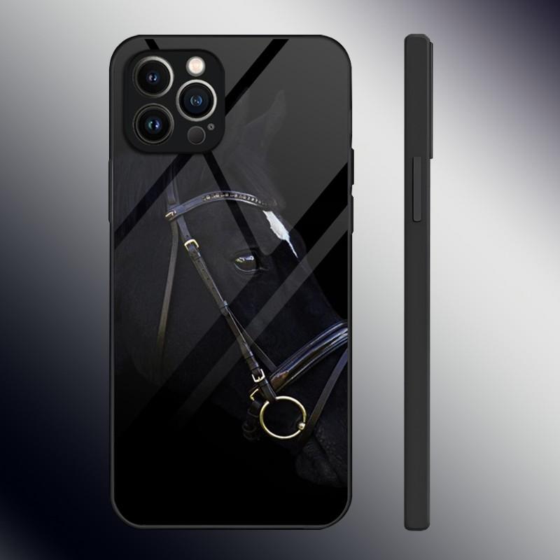 Доминирующий Крутой Конь Чехол для Телефона Закаленное Стекло Для IPhone 13 12 11 14 Pro Max Mini X XR XS 8 7 6s Plus SE 2020 Обложка