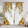 2panels Sunflower Printed Curtain, Nordic Rod Pocket Sunshade Window Treatment For Bedroom Office Kitchen Living Room Study Home