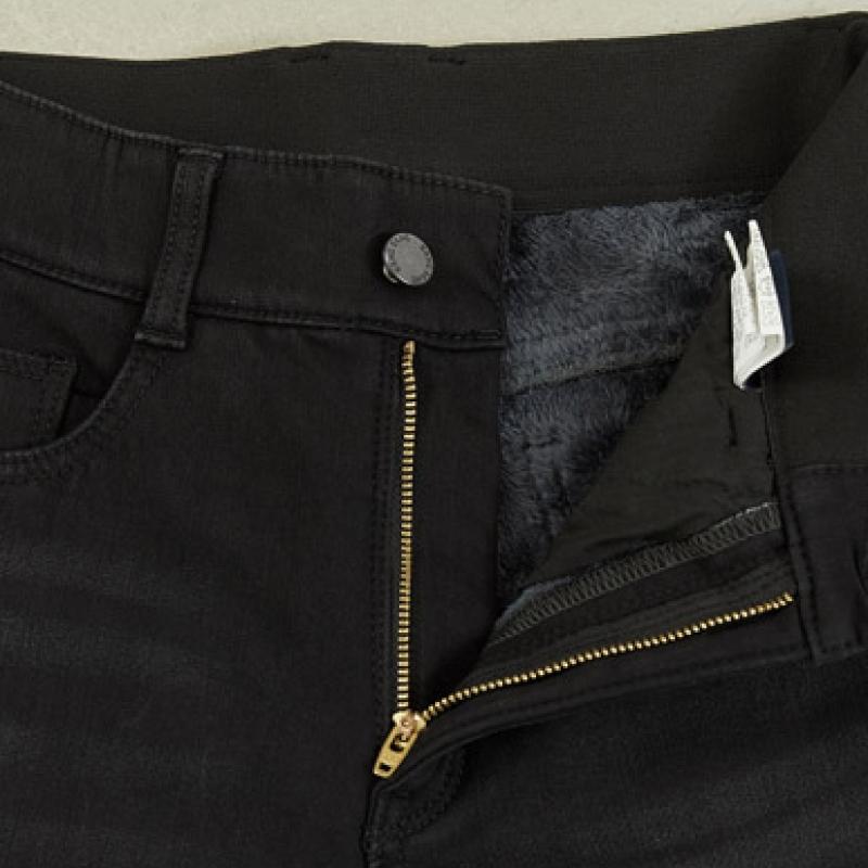 Bang Bang Women S Polar Fleece Lycra Bonded Denim Black