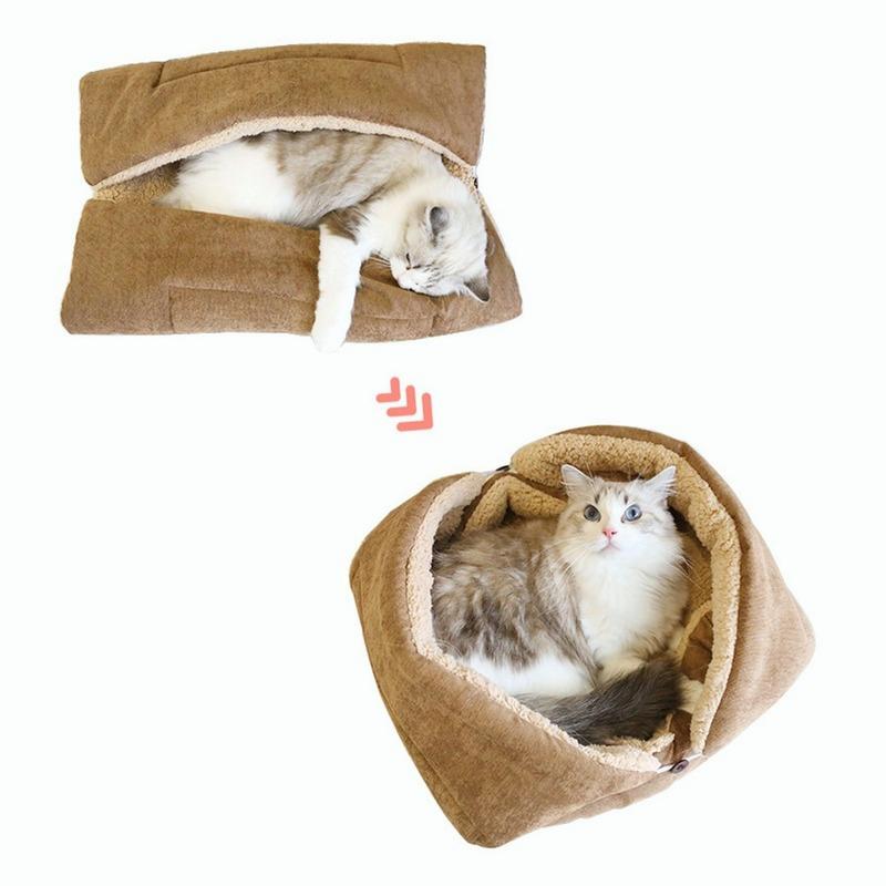 Складной коврик для кровати 2 в 1, теплая кровать для домашних животных, питомник для домашних животных, пушистая удобная подушка для домашних животных