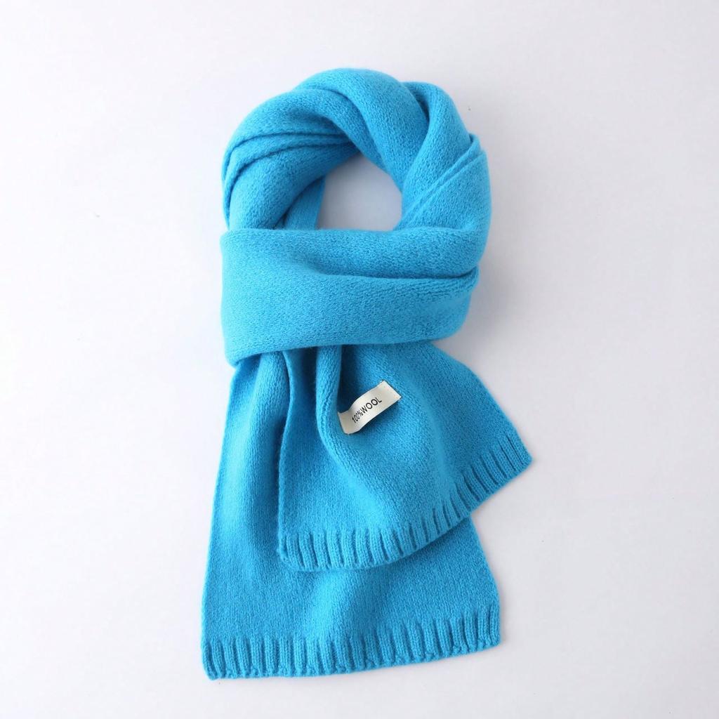 Wool scarves New solid color versatile men's and women's winter warm knitted scarves