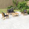 VidaXL Garden Lounge Set with Cushions 4 Pcs, Chairs with Backrest and Armrests, Furniture Set with Coffee Table Patio 3156470
