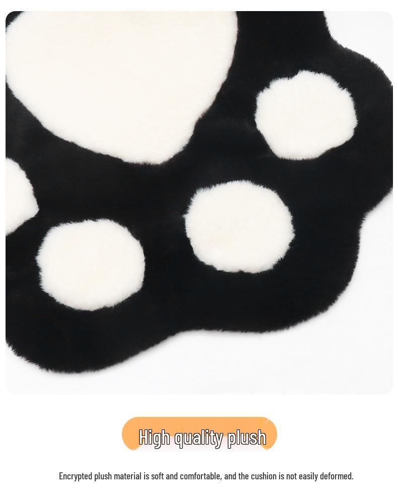 Universal Cute Cat Paw Plush Car Seat Cushion with Heating for Women - Four Seasons Use