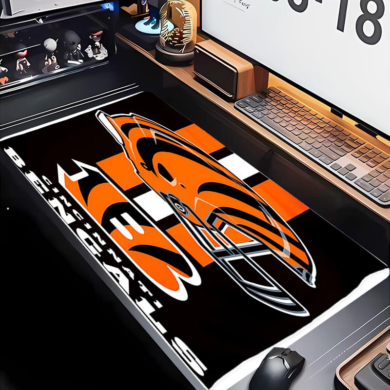 Cincinnati Bengals LOGO Theme Premium Non-slip Mouse Pad with Stitched Edges,Durable Rubber Material,for Desktop & Gaming Great Gifts