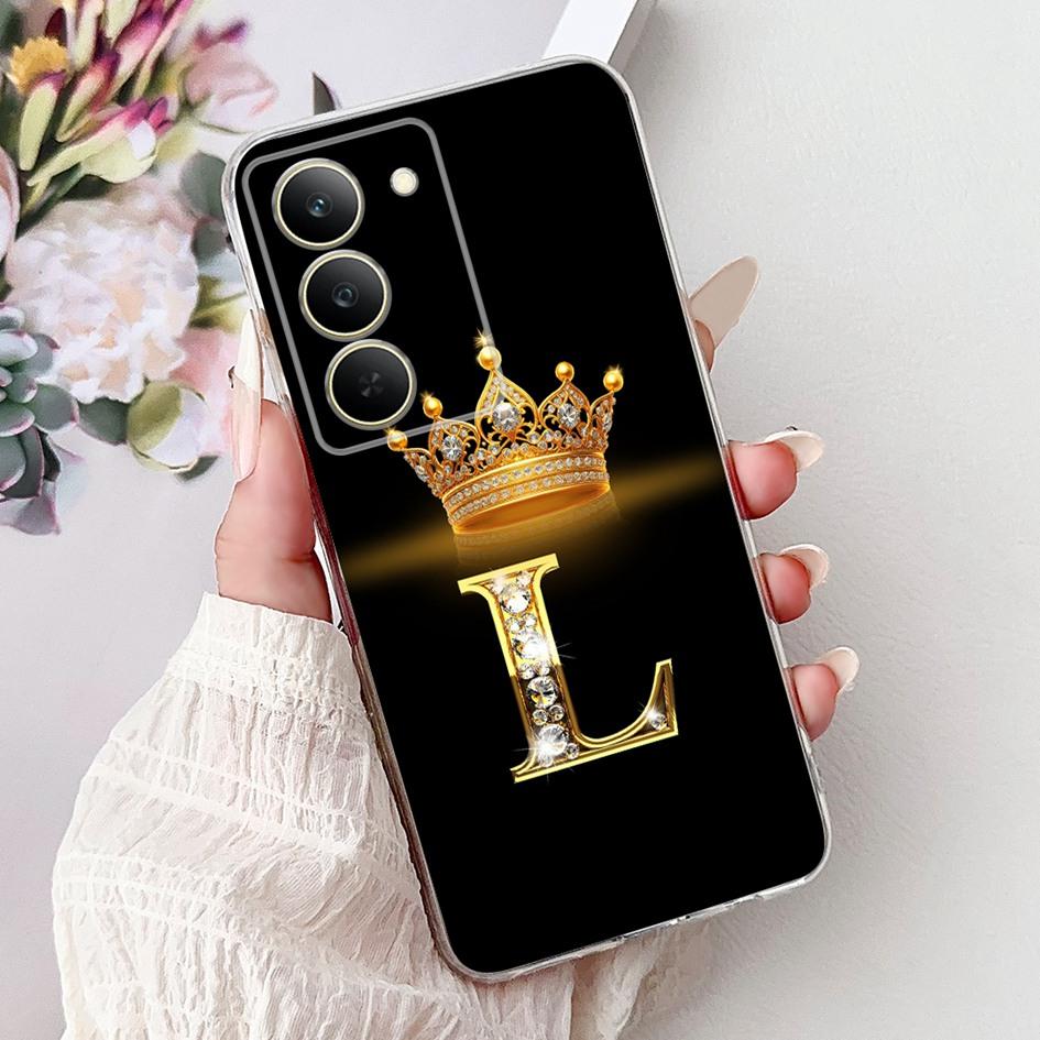 Для Realme 14x 5G Чехол Роскошные Буквы Короны Мягкий Силикон Тонкие Чехлы для Телефона Для OPPO Realme 14x Задняя Крышка на Realme14x Защитный Чехол