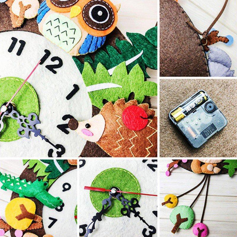 Настенные часы ручной работы с изображением животных и фруктов, нетканые милые морские часы для детского сада, украшения дома, декор детской спальни