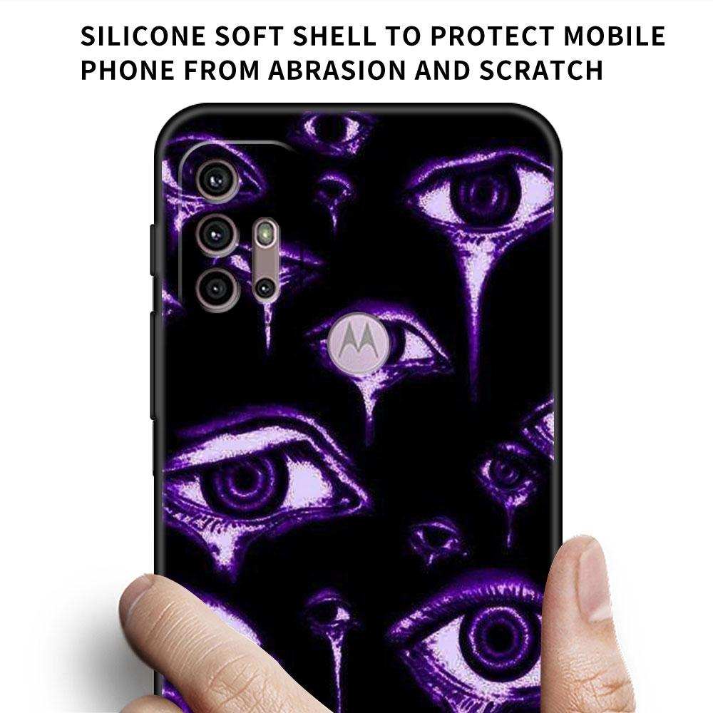 Чехол со страшным лицом и глазами для Motorola G30 G9 Play G82 G52 G60 G8 G9 Power G50 One Fusion Edge 30 20, черный, мягкий чехол для телефона