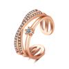 Micro-inlaid Light Luxury Zircon Ring, Women's Personality Ins Tide Opening Adjustable Cross Personality Versatile Index Finger Ring