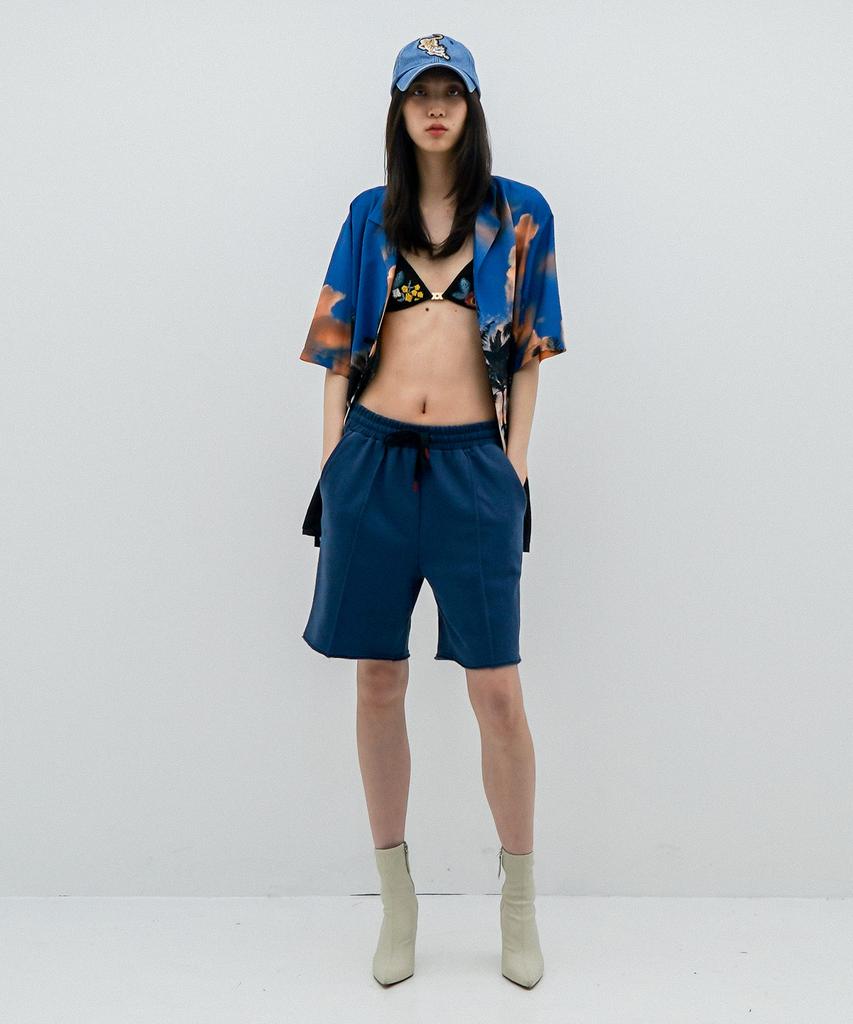 UNTAGE String Waist Jersey Sweat Shorts [Navy (Unisex)]_Utp-Sp07
