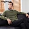 SHANSHAN Men's Thickened Faux Two-Piece Jacquard Knit Sweater
