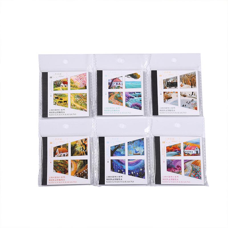 30pcs/1lot Kawaii Scrapbook Stickers the four seasons Junk Journal Gold Planner Stationery Sticker Planner Decorative