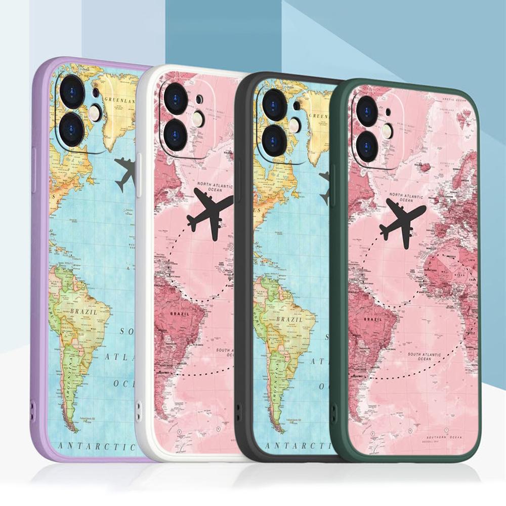 N90 Maps арт-дизайн с ремешком Силиконовые чехлы для телефонов с прямыми краями для Xiaomi Poco X5 F6 Redmi Note 13 Pro 12C Realme C55 Противоударный чехол Huawei