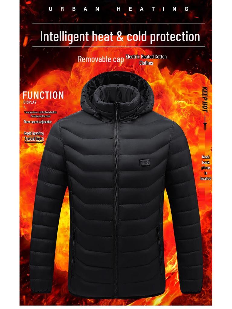 Умная хлопковая куртка с подогревом – Электрический подогрев от USB, Унисекс, Легкая, Теплая, Пальто с постоянной температурой