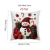 Cartoon Christmas Pillow Covers Flat Printing Xmas Pillow Cover  Home Holiday Decor
