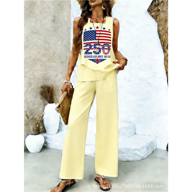 Women's Casual Suit Independence Day 111th Anniversary Women's Sleeveless Suit Bohemian