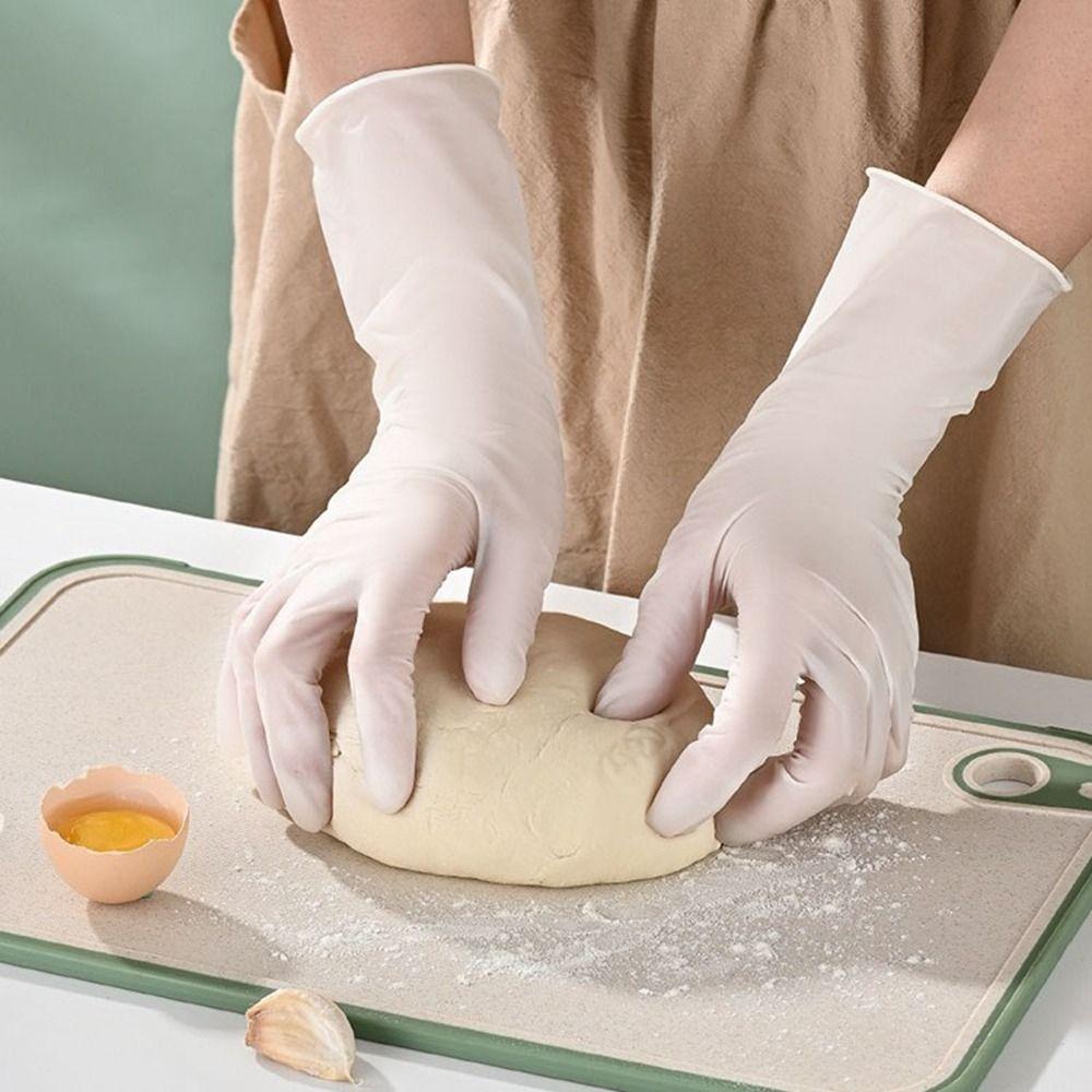 30Pcs Food Grade Nitrile Gloves Waterproof Dishwashing Gloves Food Handling