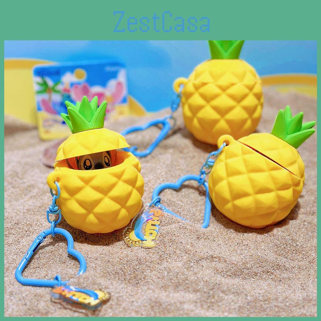 Stitch Summer Beach Collection Pineapple Silicone Keychain With Cute Character Design For Kids And Teens