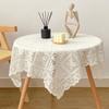 Антикварная вышитая кружевная скатерть однотонная элегантная с цветочным узором полиэстер квадратная скатерть свадебный декор для столовой эстетичный