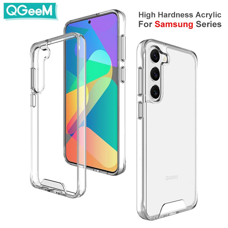 For Samsung Galaxy S22 S23 Plus Utra Note 20 10 8 9 A52 A71 A12 Space Transparent Cover Bumper High Hardness Acrylic Clear Phone Case