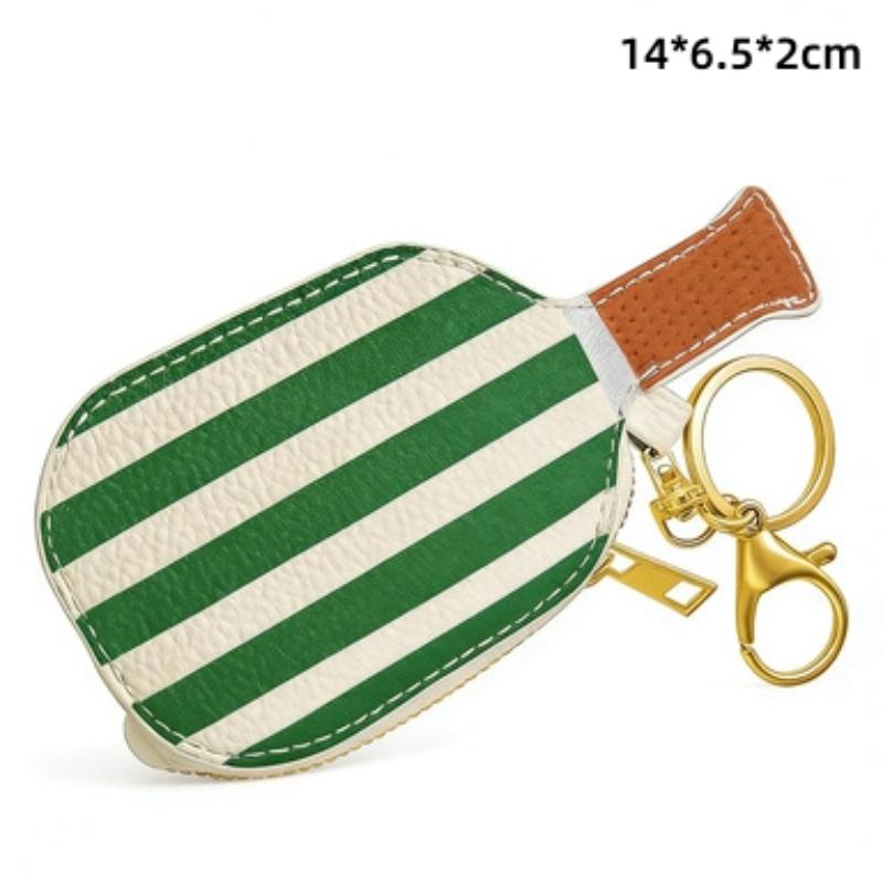 Sport Themed Mini Coin Purse Ball Shaped PU Leather Keychain for Athletes Gym Essentials