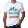 Men’s Vintage Tee Shirt Graphic T Shirt Wilderness Michigan White