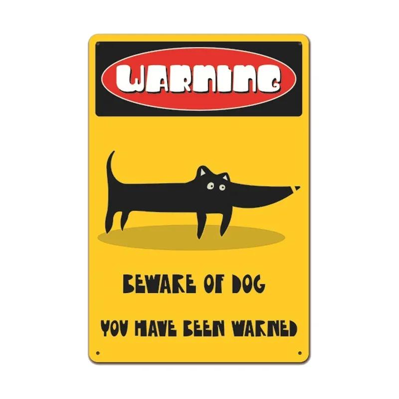 Retro Metal Tin Sign Warning Dog Vintage Wall Decor for Home Garden Cafe Perfect for IndoorOutdoor Use Rustic Poster Prin