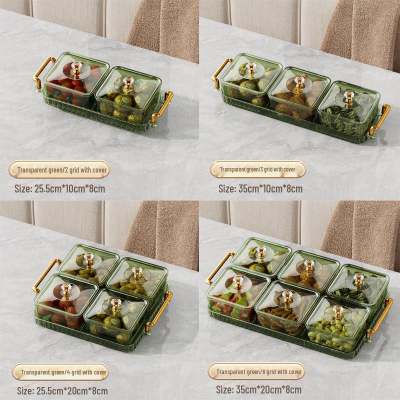 Роскошная коробка для конфет с отделениями: Элегантный поднос для закусок и фруктов с крышкой для гостиной