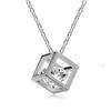 Personality New Love Cube Three -Dimensional Ladies Necklace Fashion Trend Popular Unique Anniversary Gift Is A Woman