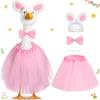 Easter Bunny Goose Outfit for Cement Goose Bunny Ear Hat And Bow