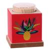 [Q3278] - Multicolored Red 'Tropical' Wooden Toothpick (pineapple) - 75x60 Mm