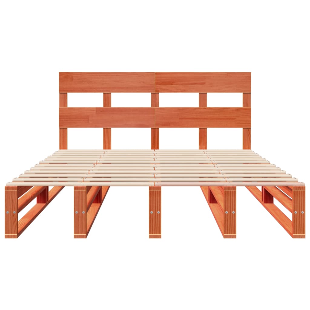 Solid Wood Bed without Mattress Wax Brown 120 x 200 cm Pine Wood