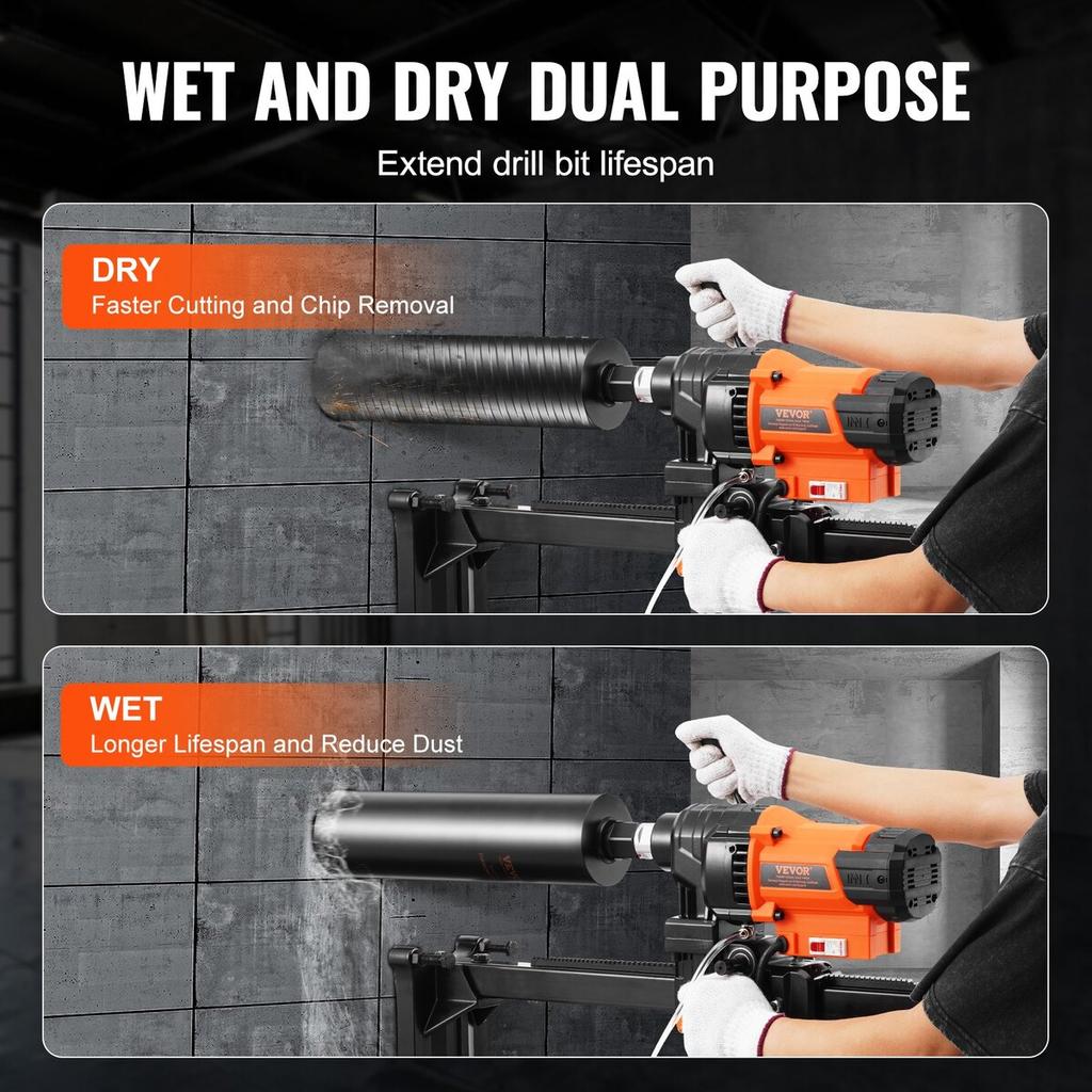 Core Drill Machine 0.8-7.9in Dia 3000W Diamond Core Drill Rig with Stand