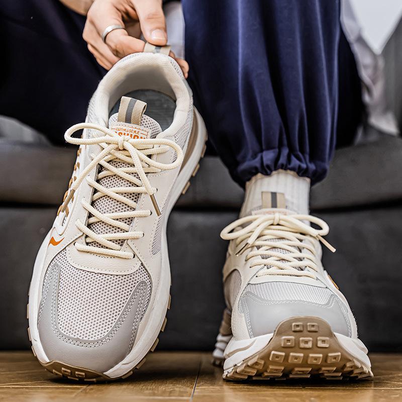 Spring Men's Shoes New Breathable Mesh Sports Shoes Men's Trend Versatile Platform Casual Trendy Shoes