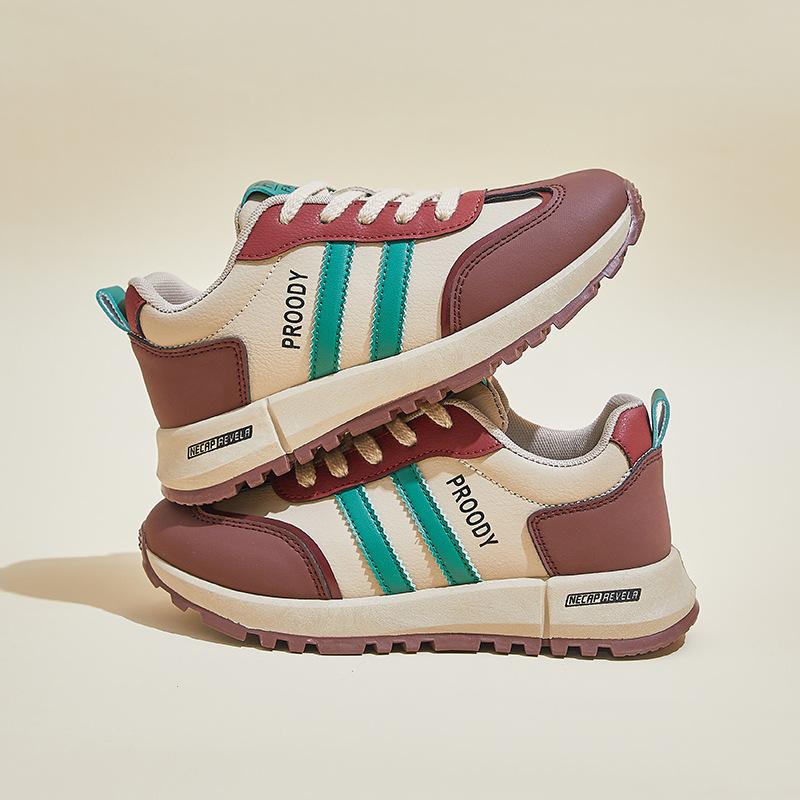 Женские повседневные туфли на толстой платформе Dad Shoes со шнуровкой, нескользящие, для ходьбы, удобные кроссовки из искусственной кожи для бега и тенниса для женщин, дышащие кроссовки