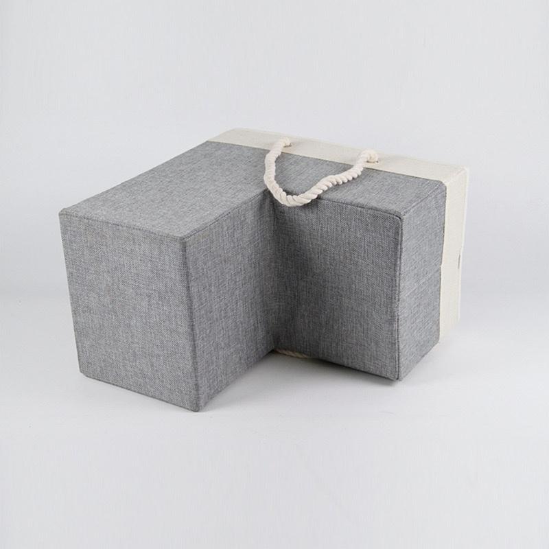 Stair Corner Storage Basket for Maximizing Unused Home Space Efficiently Craft of Fabric and Cotton Rope Materials