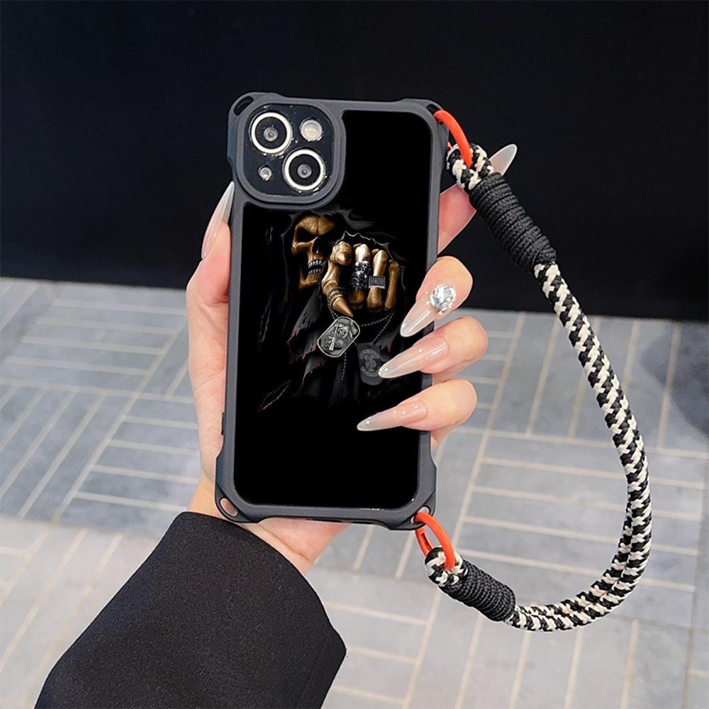 Мягкие чехлы для телефонов Ae80 Gesture Greeting Design Art для iPhone 16 15 14 13 12 11 Pro Max 8 Plus XR с ремешком на запястье, защитным шнурком для углов, задней крышкой