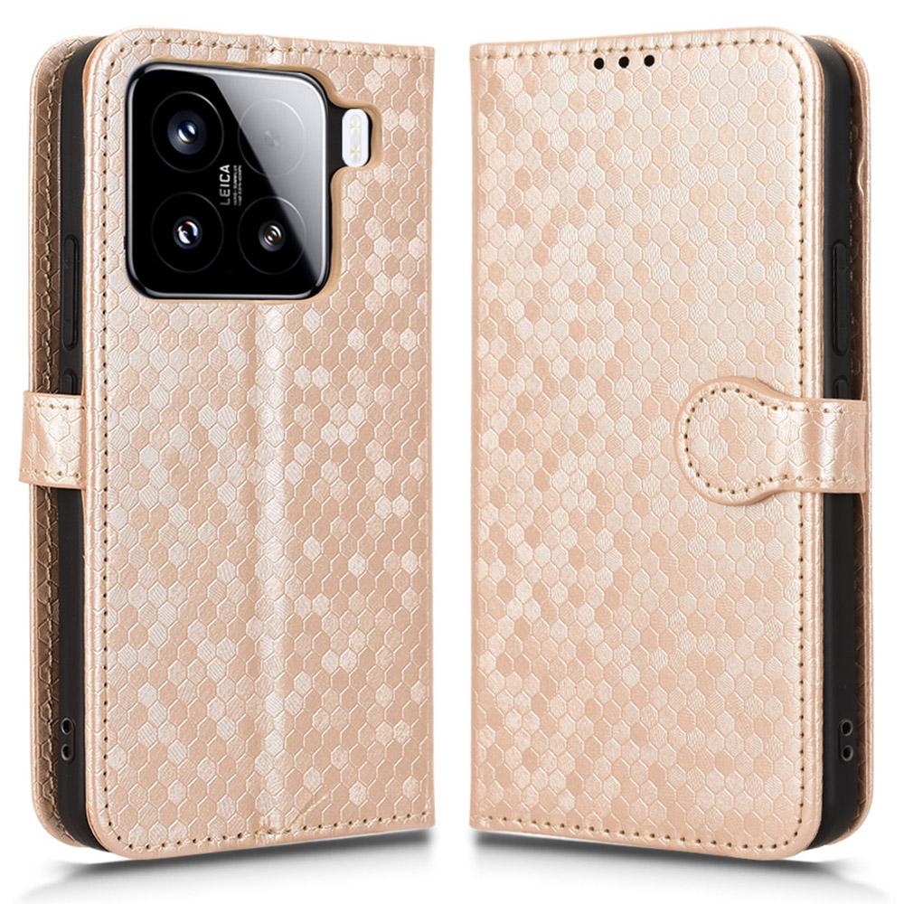 Для Xiaomi 15 Pro Wallet Case Dot Pattern Imprint PU Leather Phone Cover