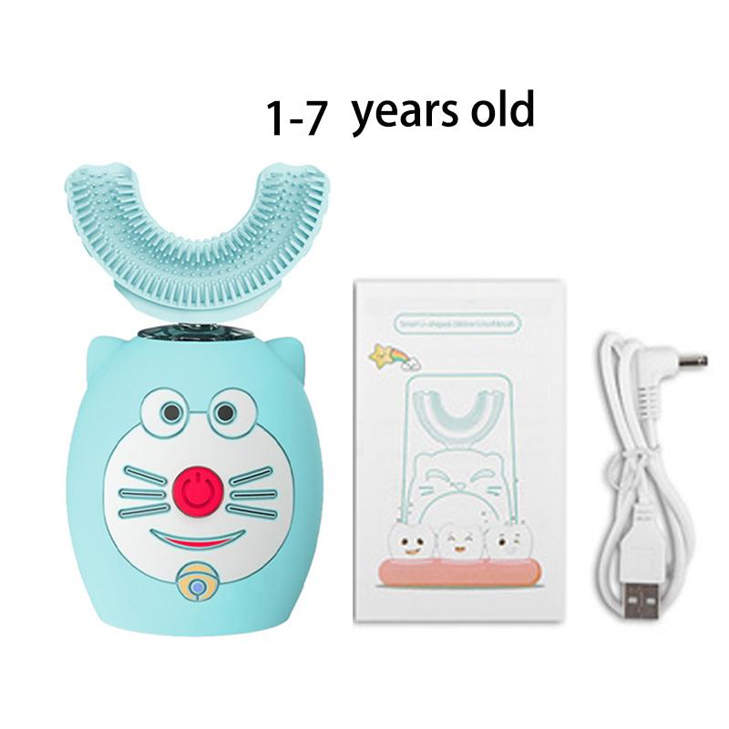 Child's Sonic Electric Toothbrush Silicone Children's 360 Degrees Automatic USB Rechargeable Smart Kids Toothbrush U Shape