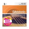 Струны для акустической гитары, 3 комплекта, супер бонусный набор, фосфорная бронза, сверхлегкие, D'Addario .010-.047 EJ15-3DBP []