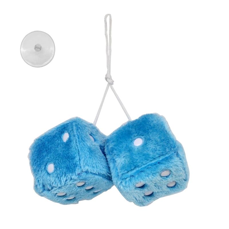 Подвесные игральные кости 3-дюймовые ретро квадратные зеркальные подвесные парные пушистые плюшевые игральные кости с точками для украшения интерьера автомобиля