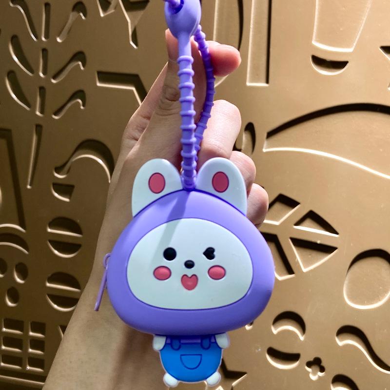 Очаровательный кролик силиконовый брелок для монет и школьная сумка кулон подарок