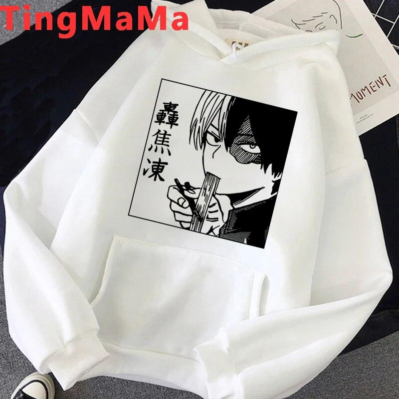 Толстовки с капюшоном из японского аниме «Мой герой Академии» унисекс Kawaii Shoto Todoroki уличная одежда с графикой унисекс толстовки Harajuku Dabi мужские унисекс