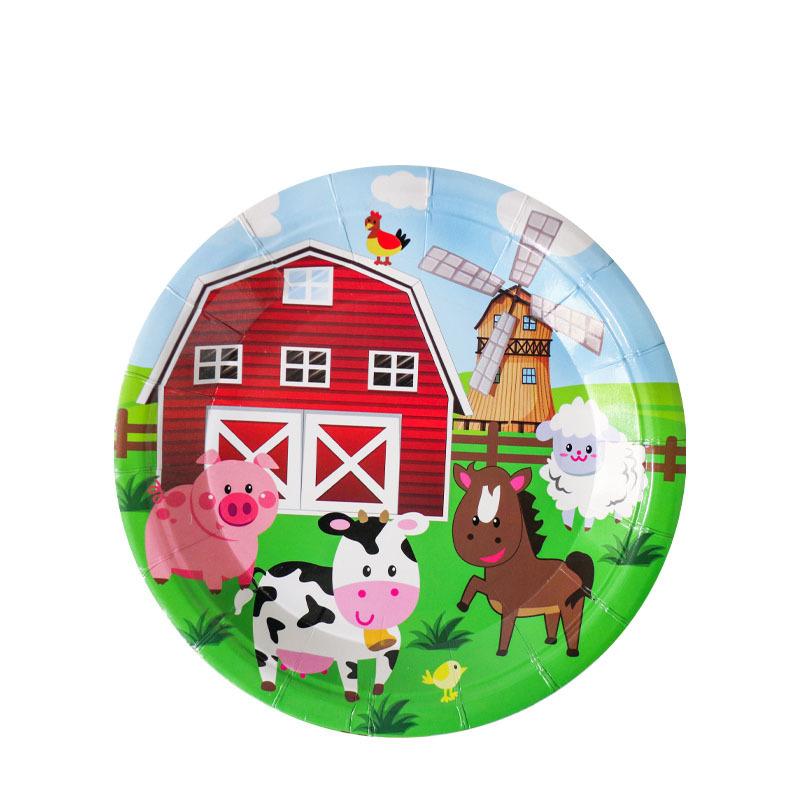 Cow Ranch Birthday Party Supplies Disposable Cutlery Paper Plates Paper Cups Paper Towels Girl Decoration Birthday Decoration