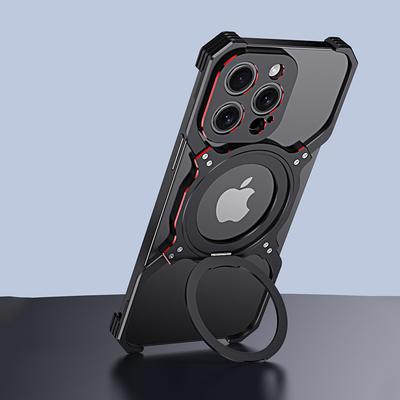 Магнитный чехол MagSafe с металлическим бампером и подставкой для телефона iPhone 14 13 15 Pro Max без оправы, рассеивающий тепло корпус, защитная крышка для объектива