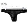 Men Thong Low Rise Elastic Waist U-Convex Briefs Solid Color See-through Smooth Lines Thin Panties Daily Wear