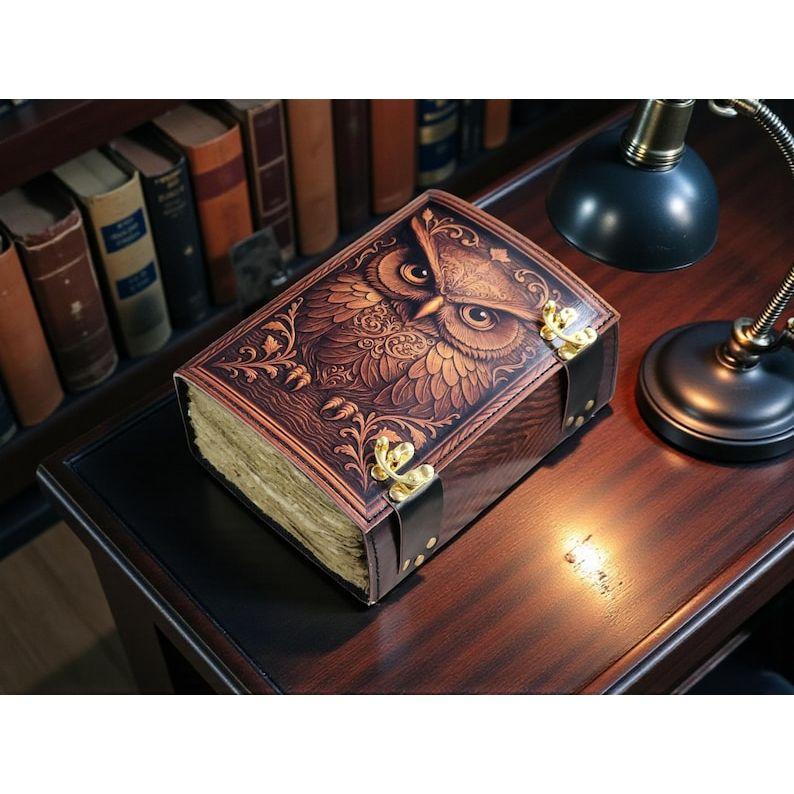 Кожаный гримуар совы | Книга заклинаний для колдовства, Ручная работа